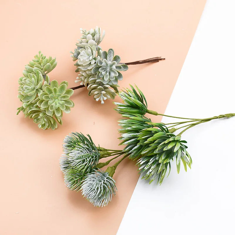 6PCS Silk Flowers for Scrapbooking Artificial Plants for Home Wedding Decoration Fake Plastic Decorative Christmas Wreaths