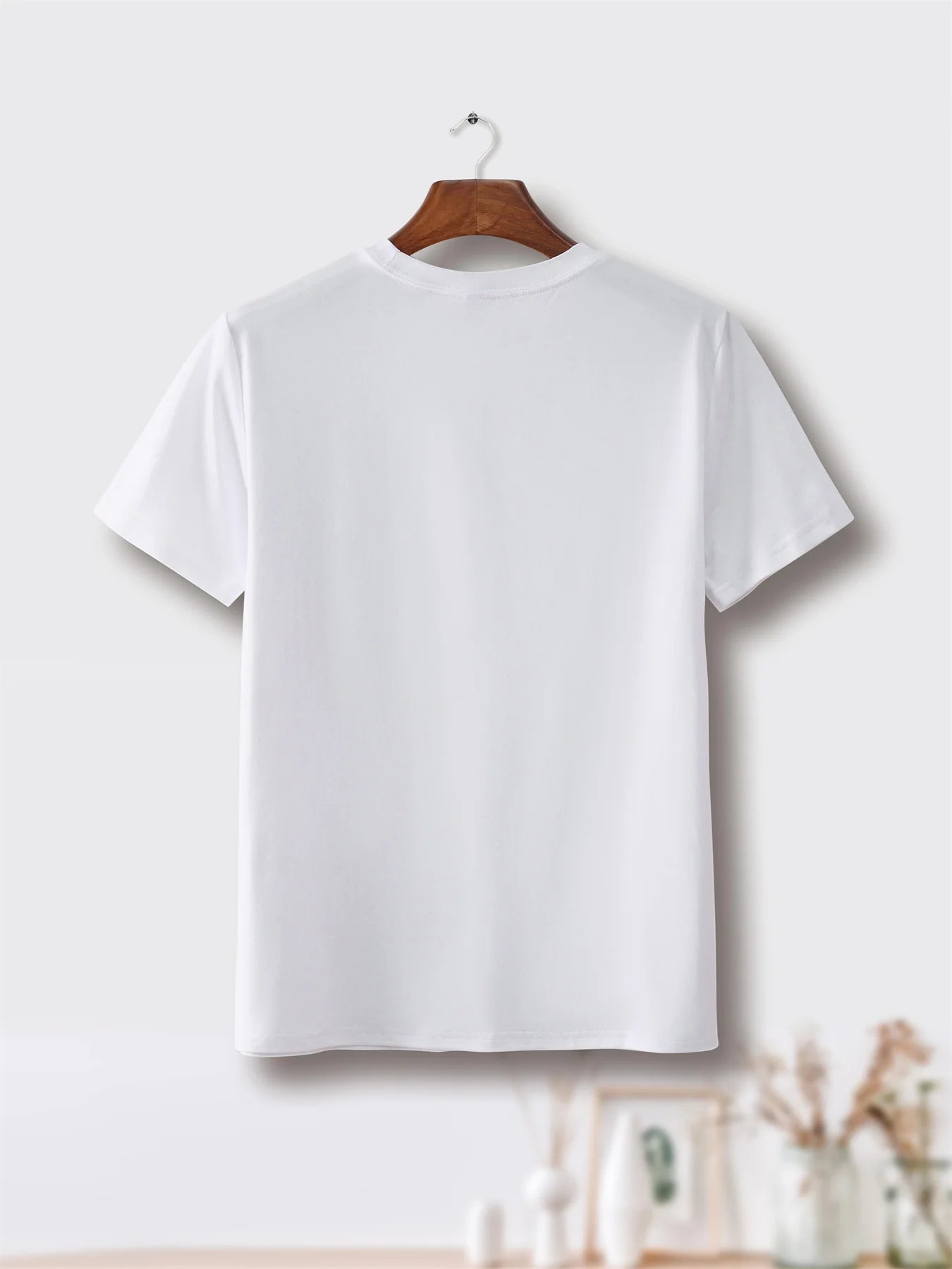 Men's summer 100 cotton fashionable casual sports loose NEVER GIVE UP letter printed round neck short sleeved T-shirt top
