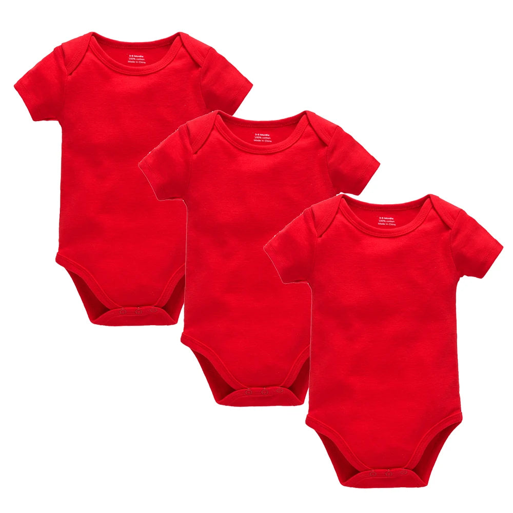 3Pcs Baby Boys Clothes 100%Cotton Solid Black Short Sleeve Blank Baby Bodysuits body bebe  Newborn Jumpsuit Plain 0-24 Months