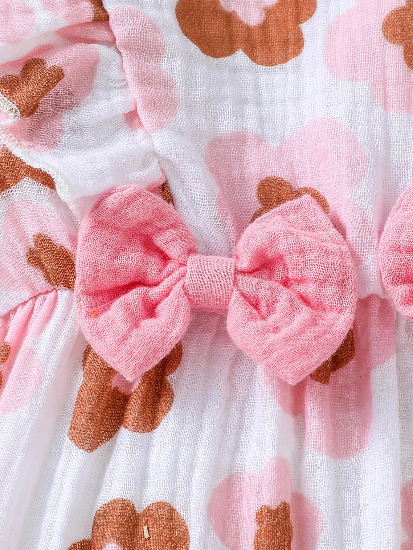 Baby Girls Cotton Soft Spring/Fall Long Sleeve Print Floral With Bow Jumpsuit Honey Cute Clothes +Headband