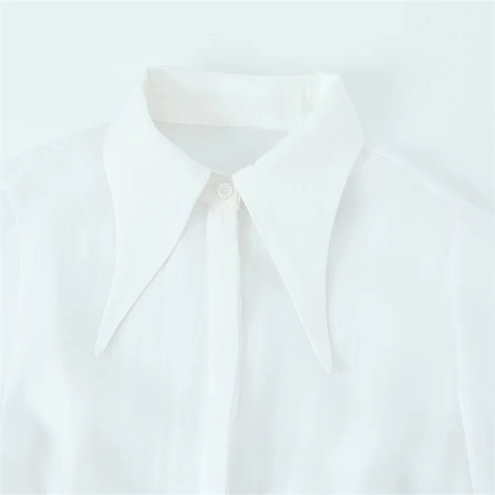 Autumn New Product Women's Fashion Style Slimming Collar Long Sleeve Shirt Decoration Short Dress