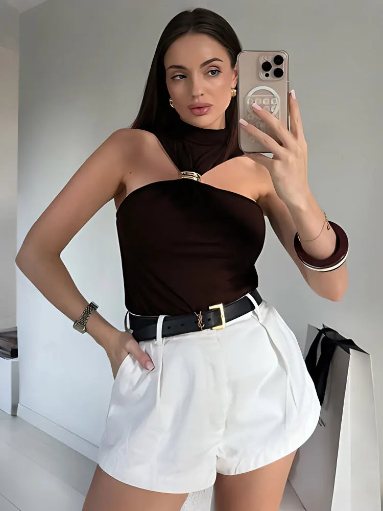 Tossy Summer Fashion Sexy Tank Top Pullover For Women Slim Off-Shoulder Patchwork Strapless Y2k Vest Top Female Cropped Top 2025