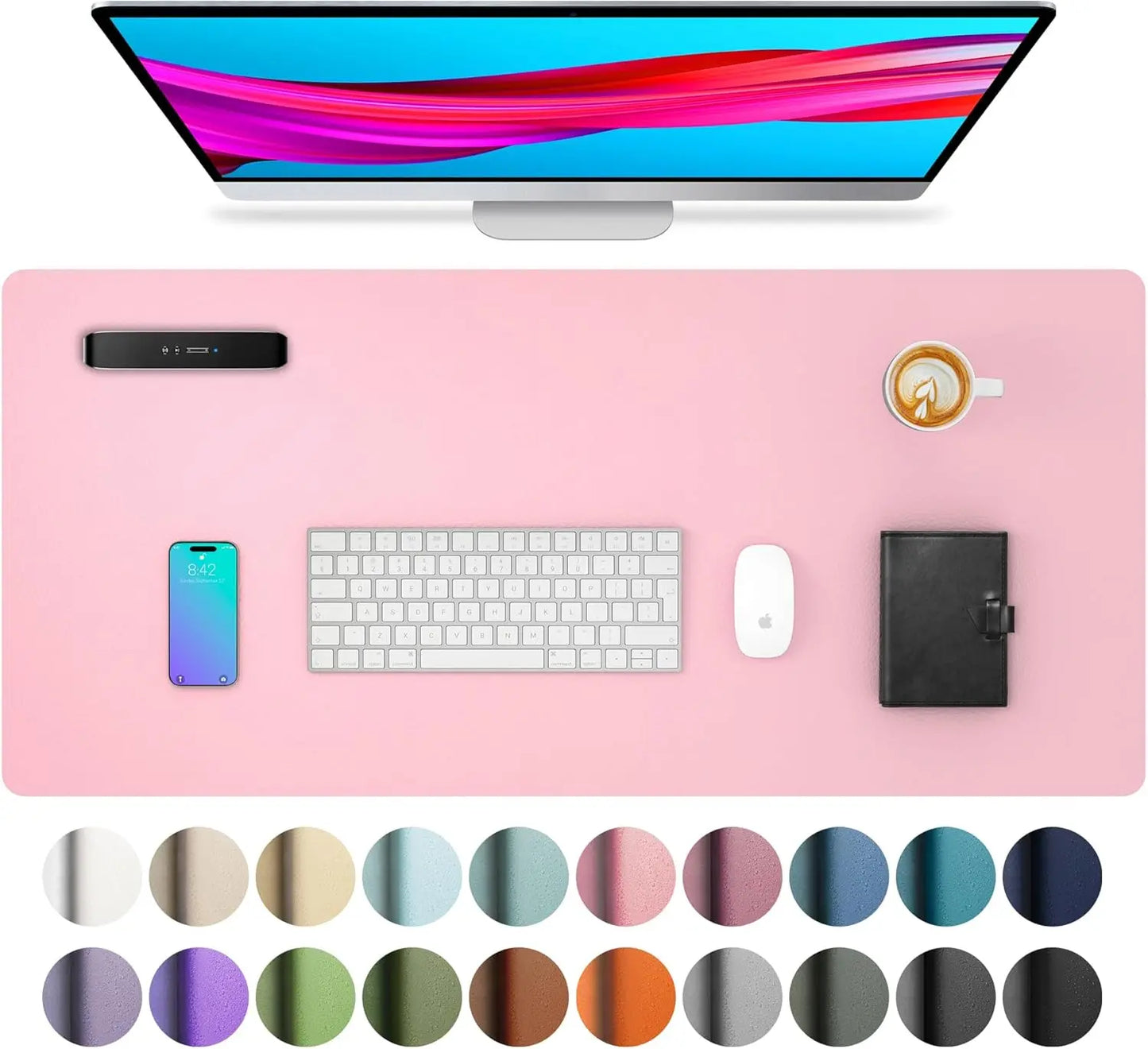 Mouse Pad Large Office Desk Mat ,Waterproof PU Leather Desktop Keyboard Desk Pad Gaming Mousepad Desk Writing Pad for home