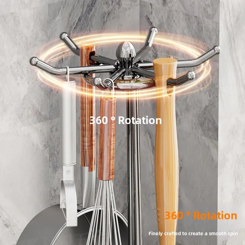 The kitchen rotating spatula rack is upgraded and thickened, and the storage rack with water tray is smoothly enlarged