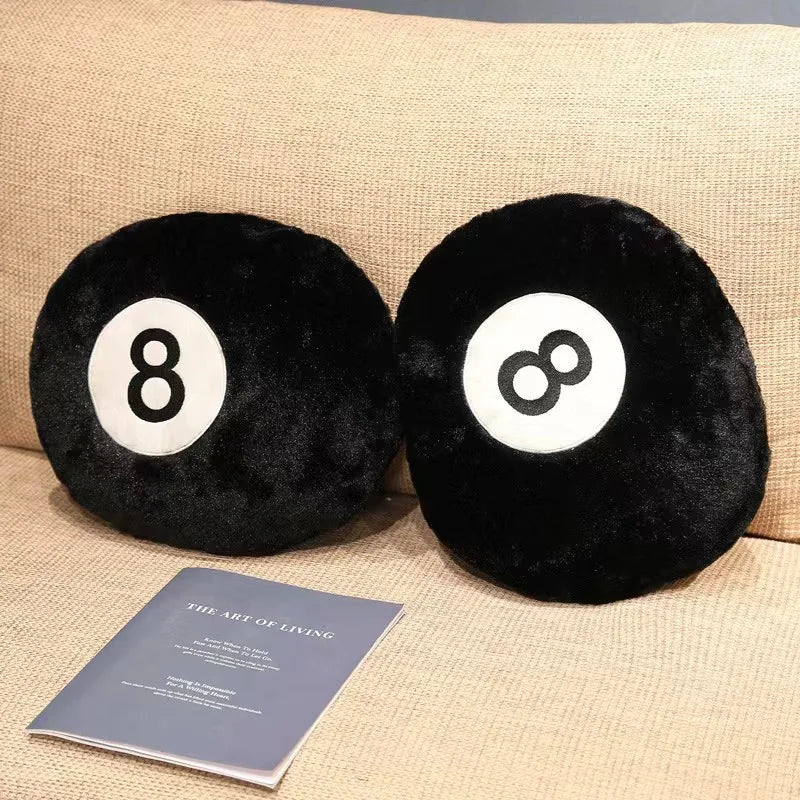 Nice Simulation Billiards 8 Ball Plush Pillow Stuffed Soft Eight Pool Players Home Decor Indoor Sport Creative Gift
