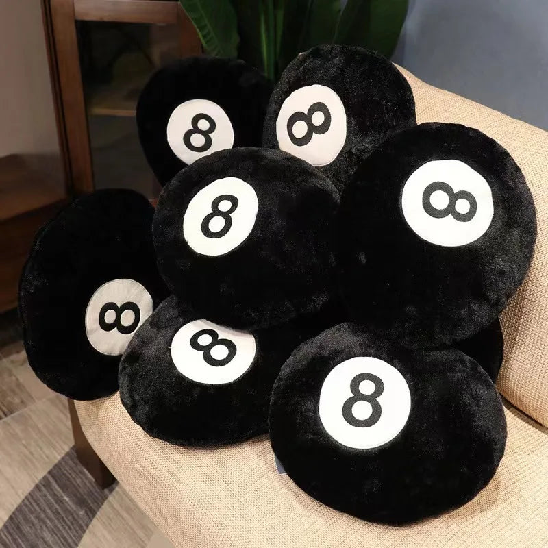 Nice Simulation Billiards 8 Ball Plush Pillow Stuffed Soft Eight Pool Players Home Decor Indoor Sport Creative Gift