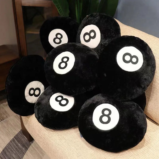 Nice Simulation Billiards 8 Ball Plush Pillow Stuffed Soft Eight Pool Players Home Decor Indoor Sport Creative Gift