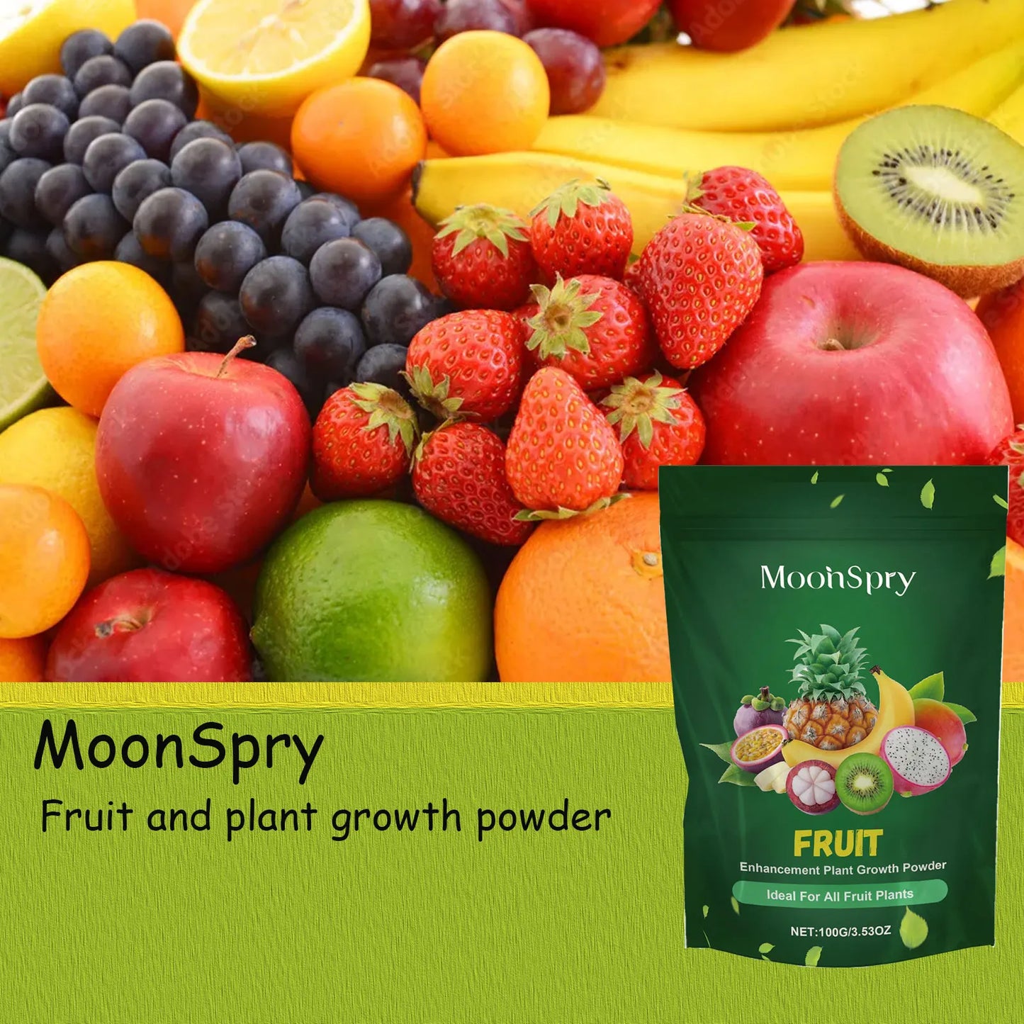 MoonSpry Organic Vegetable Fruit Fertilizer Green Plant Nutrient Enhancer for Rooting Flowering Fruit Expansion Rooting Powder
