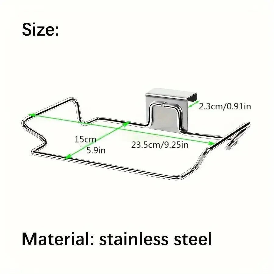 1PCS Stainless steel trash rack, closet Cabinet door trash bag holder, Kitchen accessories,