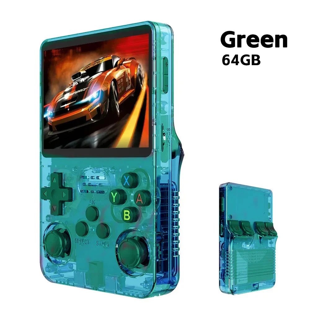 R36S Retro Handheld Video Game Console Linux System 3.5 Inch IPS Screen Portable Player 64GB GamesMultiple colors are available