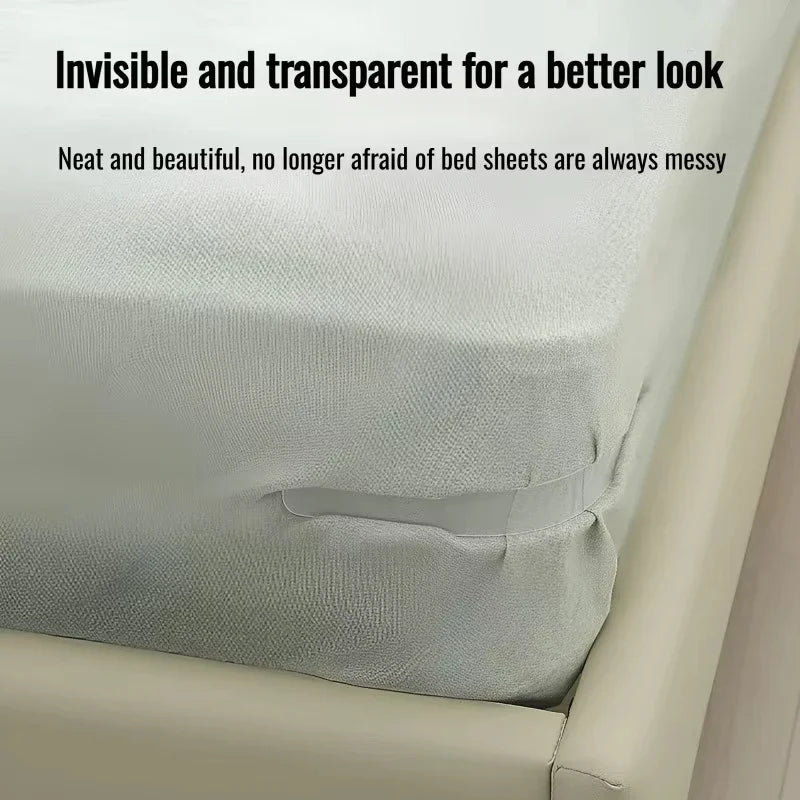 Invisible Bed Sheet Holder Clips No Slip NeedleFree Grippers Secure Safe Bedding Anti-Shift Fasteners for Home/Crib/Elderly Beds