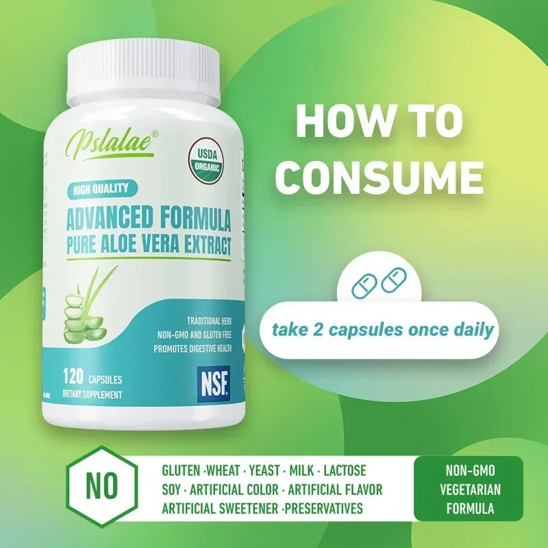Aloe Vera Capsules - Natural Aloe Vera Supports Gut, Digestive & Immune Health, Balances Stomach Acid and Improves Energy Levels