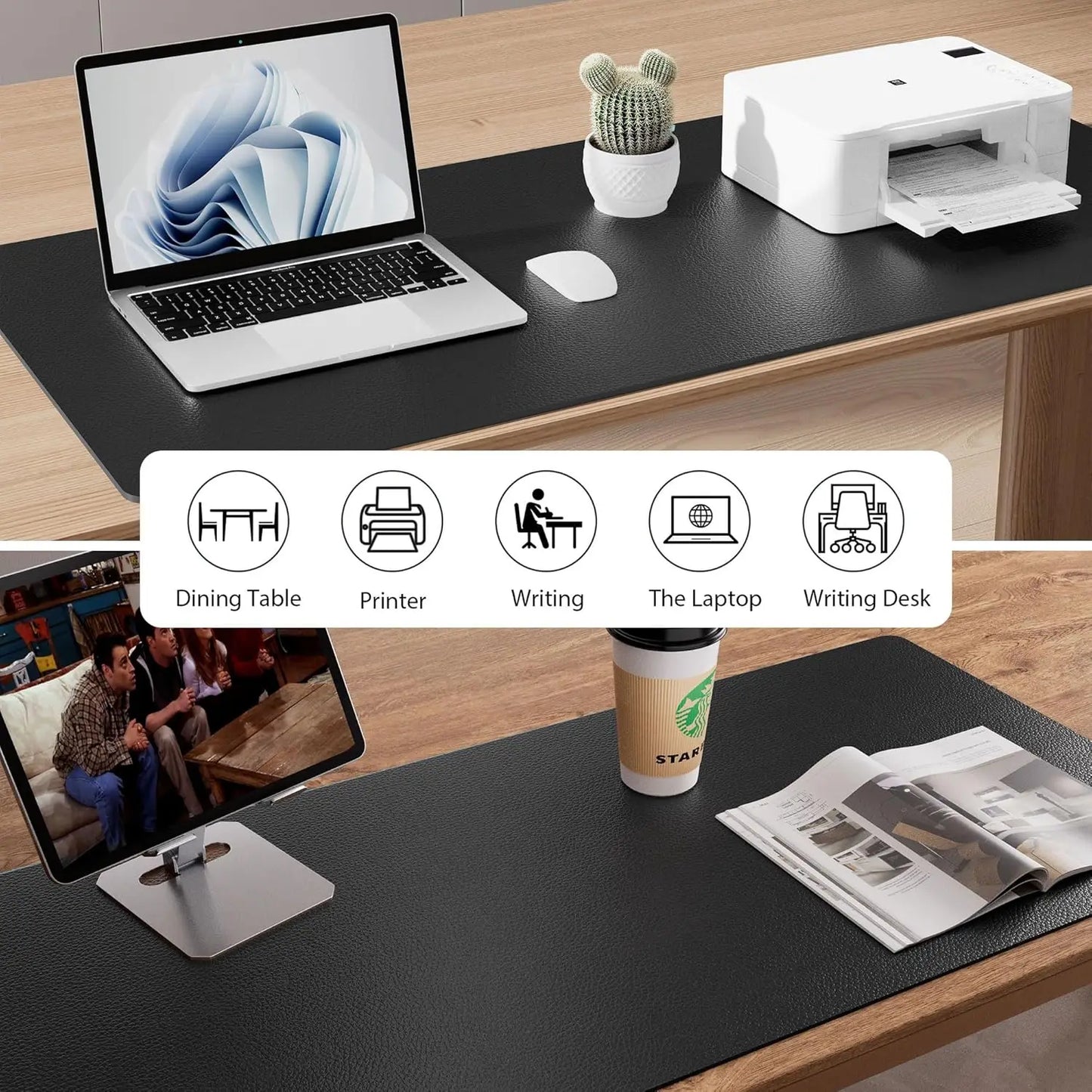 Mouse Pad Large Office Desk Mat ,Waterproof PU Leather Desktop Keyboard Desk Pad Gaming Mousepad Desk Writing Pad for home