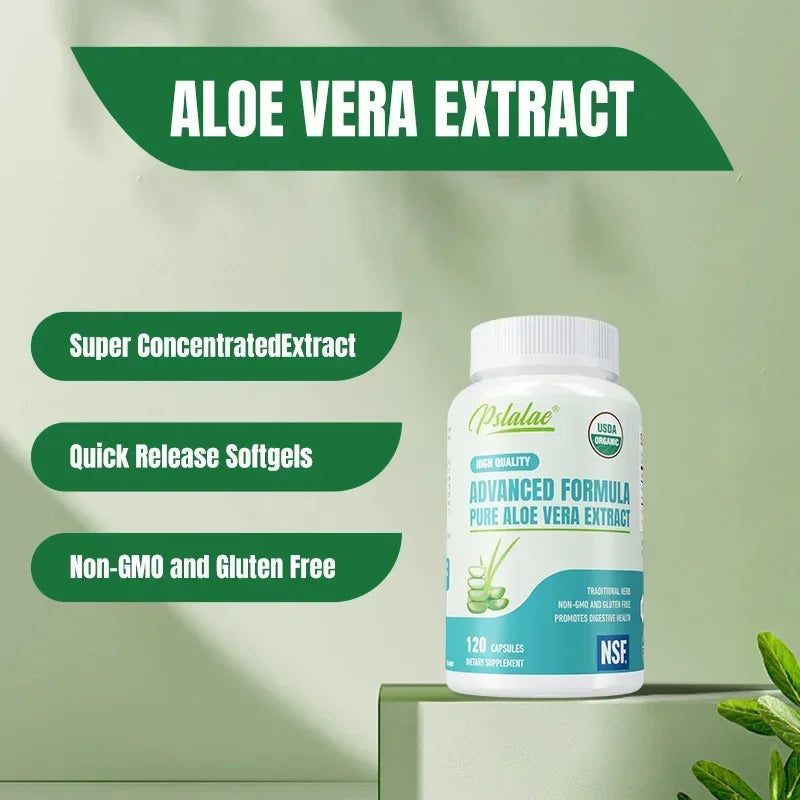 Aloe Vera Capsules - Natural Aloe Vera Supports Gut, Digestive & Immune Health, Balances Stomach Acid and Improves Energy Levels
