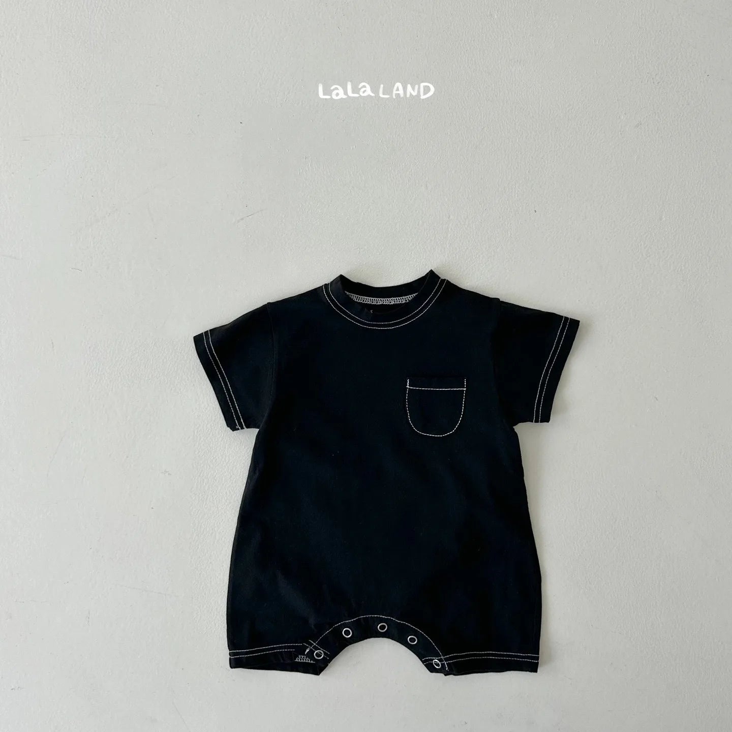 2024 Summer Boy Girl Baby Solid Pocket Short Sleeve Romper Loose Infant Jumpsuit Cotton Newborn Casual One-piece Toddler Clothes