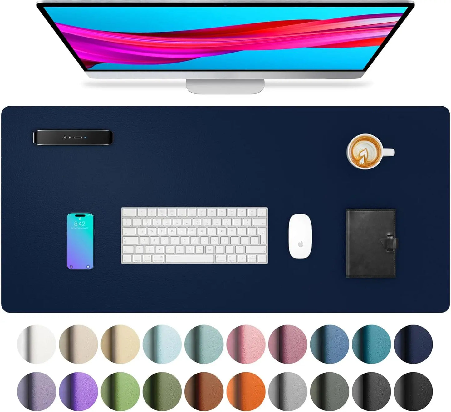 Mouse Pad Large Office Desk Mat ,Waterproof PU Leather Desktop Keyboard Desk Pad Gaming Mousepad Desk Writing Pad for home