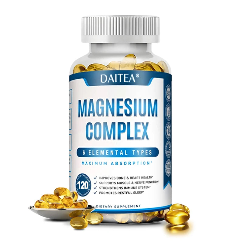 Magnesium Complex Capsules - Bone, Muscle and Heart Health, Sleep Support, Promote Muscle and Nerve Health, Nutrient Metabolism