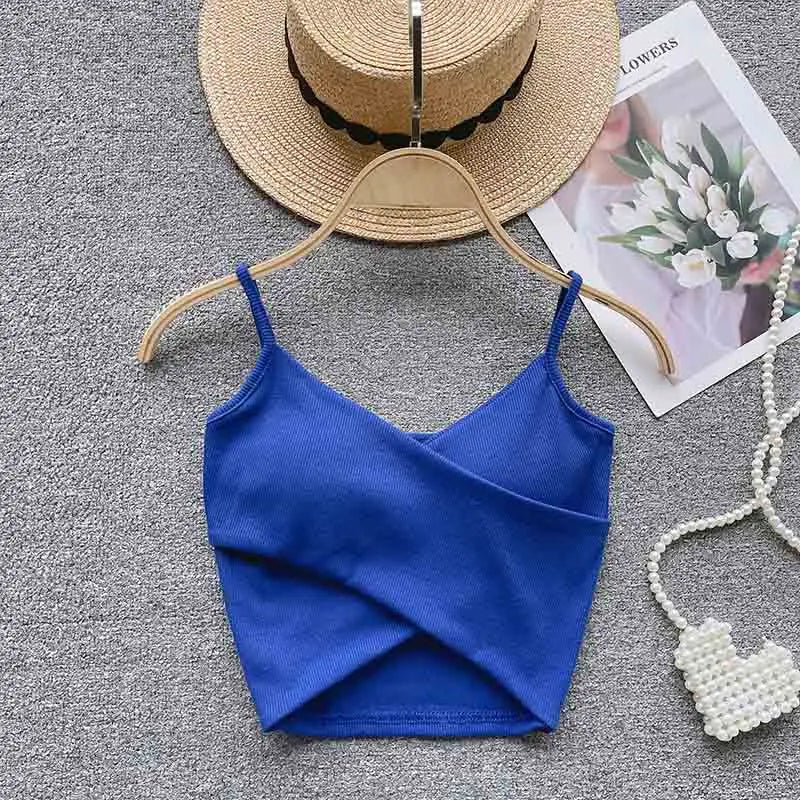Irregular Casual Sport Camisole Women Strap Design Solid Fashion 2025 Y2K Elegant Ladies Chic Slim Tank Tops