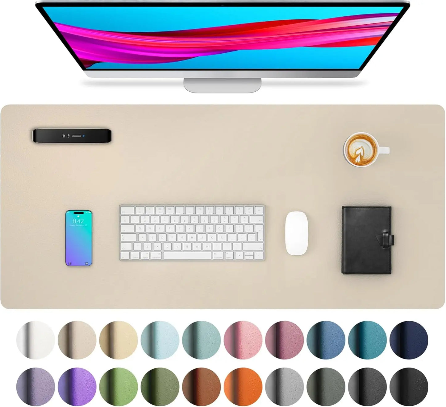 Mouse Pad Large Office Desk Mat ,Waterproof PU Leather Desktop Keyboard Desk Pad Gaming Mousepad Desk Writing Pad for home