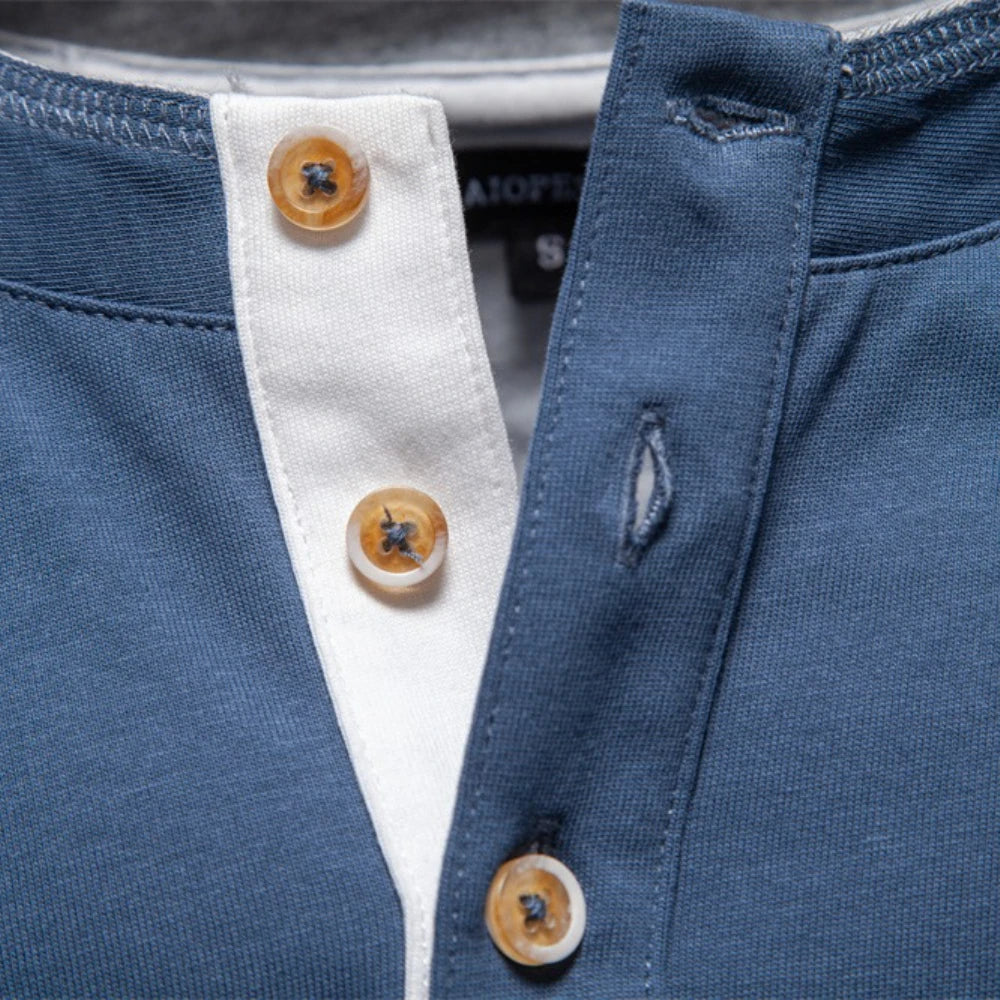 AIOPESON Men's Long SleeveT-shirt Fashion HIgh Quality Cotton t shirt for man button collar basic tshirt