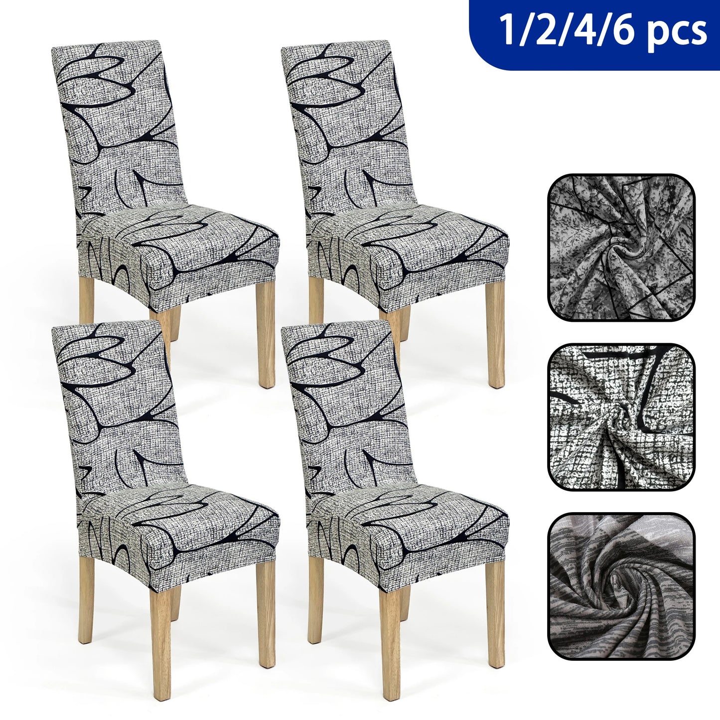 1/2/4/6pcs Dining Chair Slipcovers Stretch Geometric Printed Anti-Slip Chair Cover for Home Hotel Restaurant Banquet Living Room