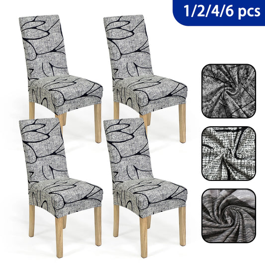 1/2/4/6pcs Dining Chair Slipcovers Stretch Geometric Printed Anti-Slip Chair Cover for Home Hotel Restaurant Banquet Living Room