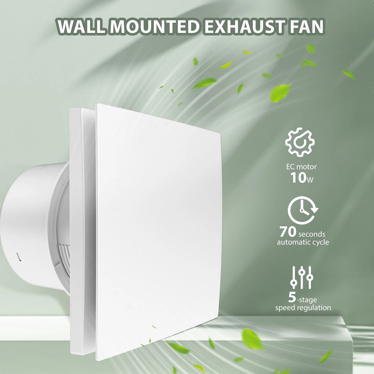 KCvents 4/6in Ventilation Fan 2 Directions Reversible with Remote Control for Home Bathroom Room Kitchen Wall Mount Exhaust Fan