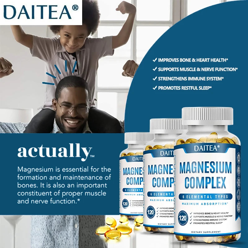 Magnesium Complex Capsules - Bone, Muscle and Heart Health, Sleep Support, Promote Muscle and Nerve Health, Nutrient Metabolism
