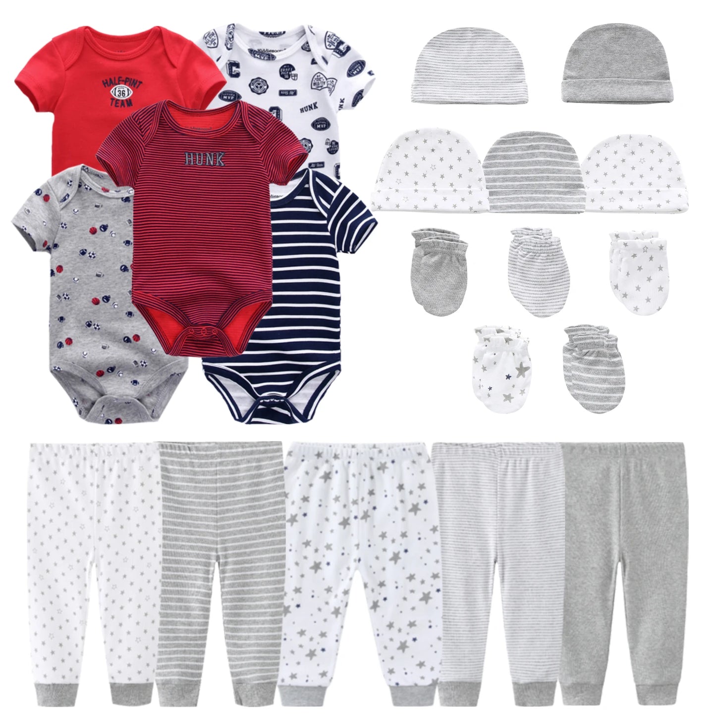 20-Pack Cartoon Cute Newborn Boy Girl Clothing Set Cotton Soft Baby Essential 0-12 Months Infant Outfits Spring Fall Clothes