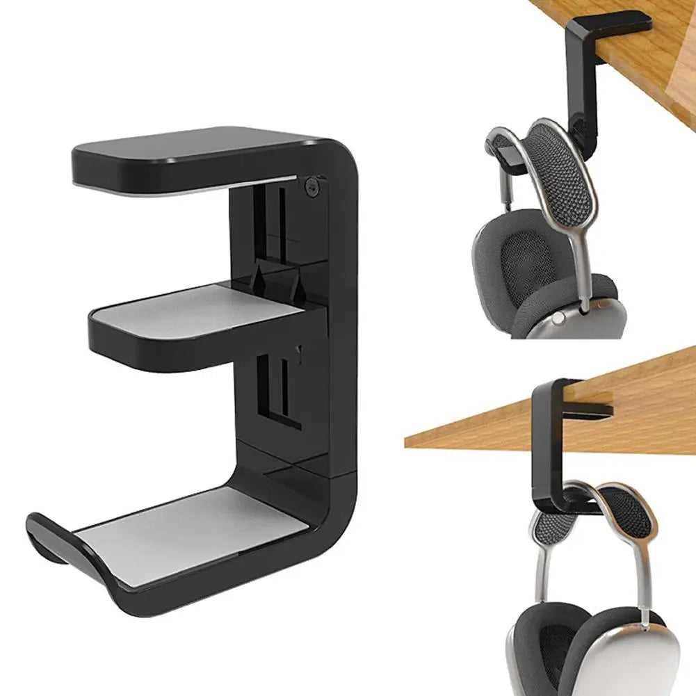 Universal 360° Rotating Headphone Stand Desktop Headset Holder PC Gaming Wall Mount Desk Hanger Hook For Earphone Controller 