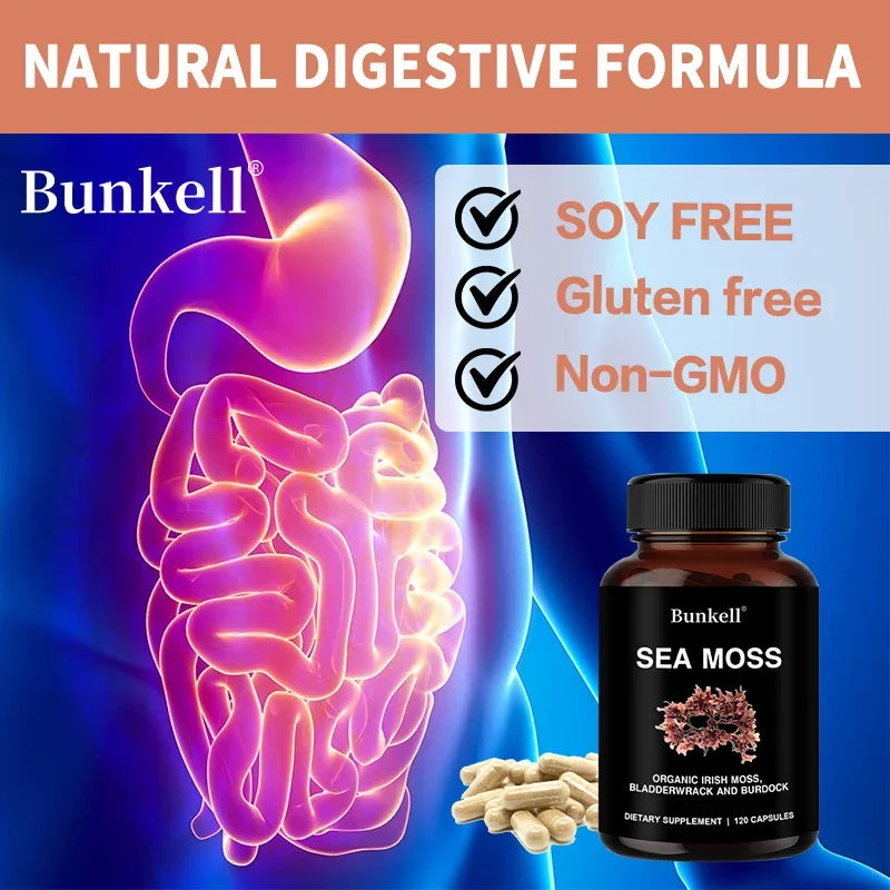 Vegetarian Organic Sea Moss Supports Immune System, Joint Health Intestinal Cleansing Detoxification & Cleansing Skin Supplement