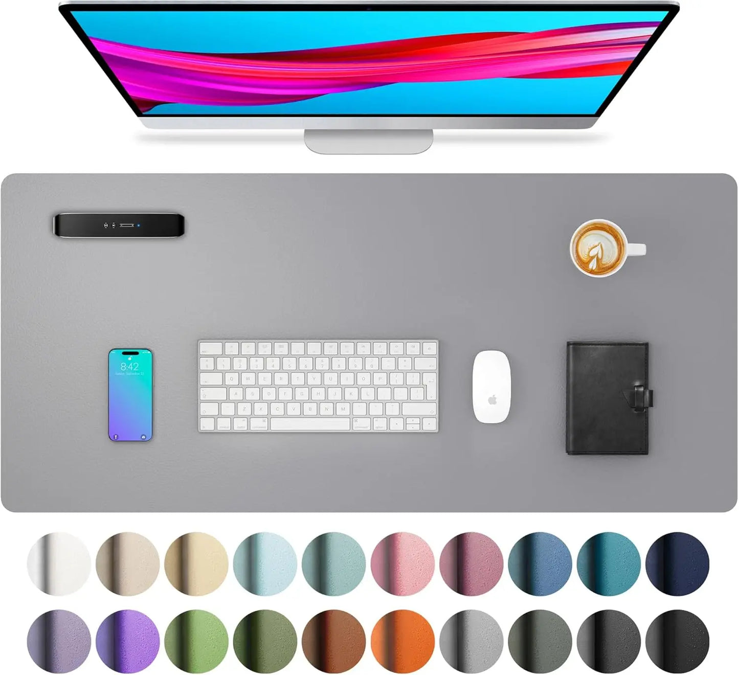 Mouse Pad Large Office Desk Mat ,Waterproof PU Leather Desktop Keyboard Desk Pad Gaming Mousepad Desk Writing Pad for home