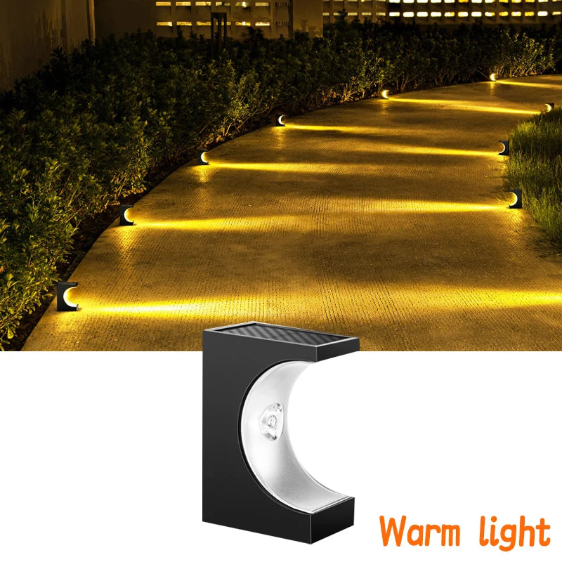 LED Solar Step Lights Outdoor Solar Stair Lights Waterproof Solar Powered Fence Light Garden Wall Light Deck Front Porch Yard