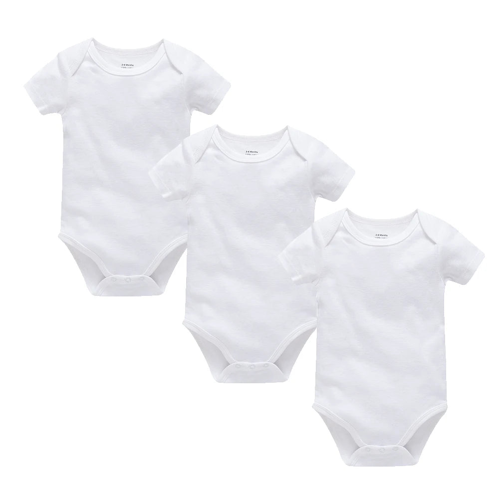 3Pcs Baby Boys Clothes 100%Cotton Solid Black Short Sleeve Blank Baby Bodysuits body bebe  Newborn Jumpsuit Plain 0-24 Months