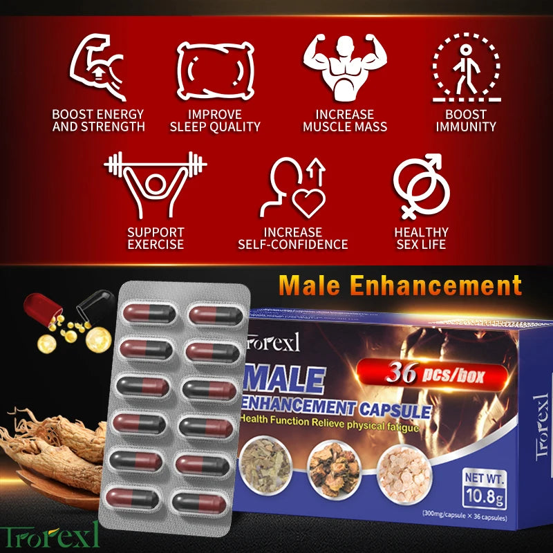 Powerful High Purity Epimedium Supplements Natural Organic Manhood Erection Pill Improve Performance and Increase Size