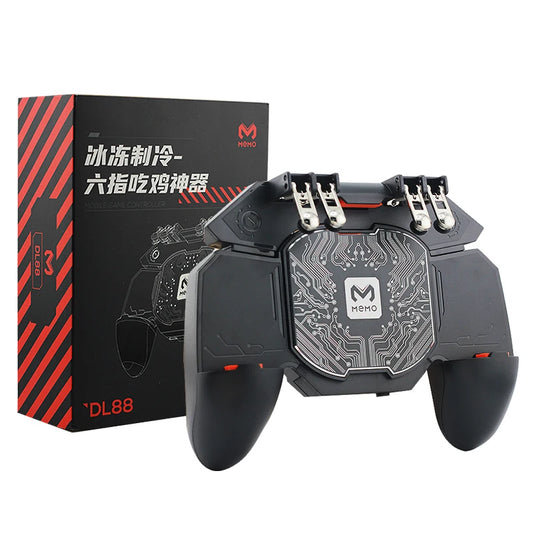 MEMO Semi-conductor Cooling Mobile Game Handle 6-Finger Controller DL88 DL100 Rechargeable Cooling Game Pad for PUBG