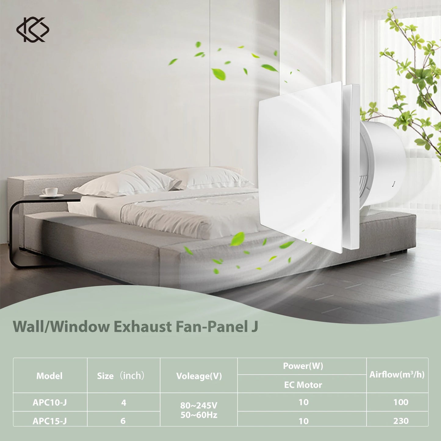 KCvents 4/6in Ventilation Fan 2 Directions Reversible with Remote Control for Home Bathroom Room Kitchen Wall Mount Exhaust Fan