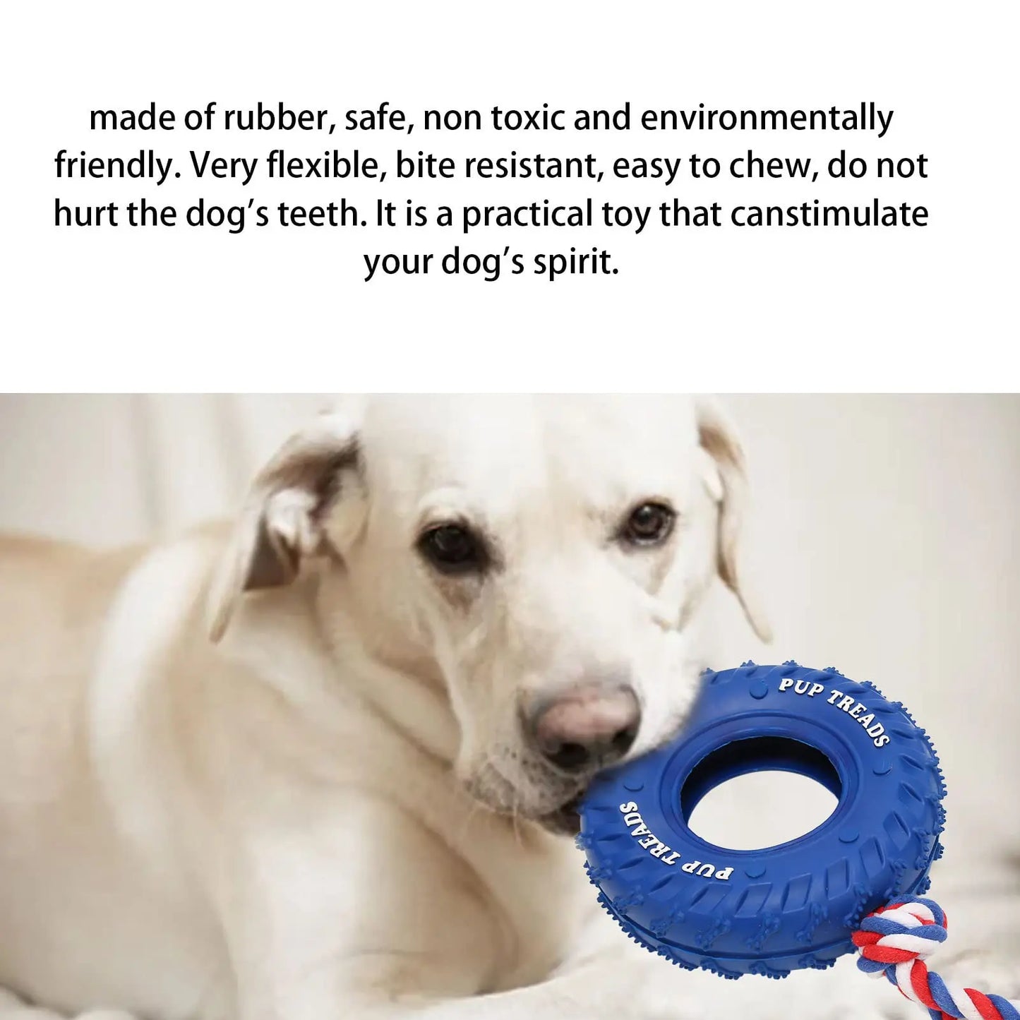 Natural Rubber Tire and Organic Cotton Rope Pull and Chew Dog Toy Heavy Duty Dog Tire Chewing Toy for Large Breed War Toy