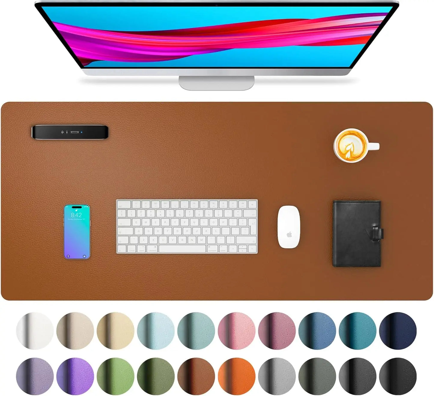 Mouse Pad Large Office Desk Mat ,Waterproof PU Leather Desktop Keyboard Desk Pad Gaming Mousepad Desk Writing Pad for home