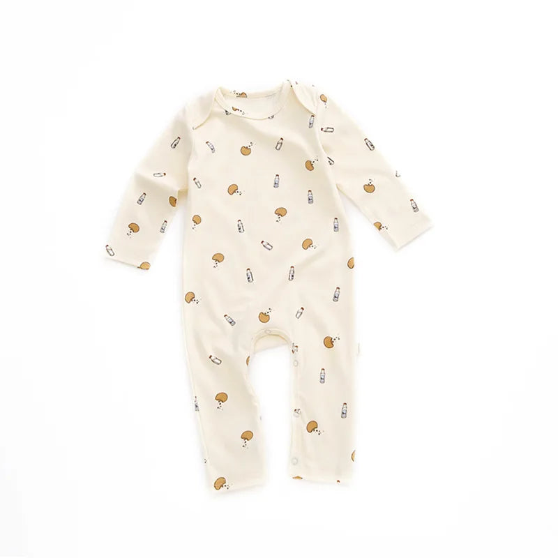 0-24M Newborn Kid baby Boys Girls Clothes Spring Print Romper Cute Sweet Cotton Jumpsuit Long Sleeve Cotton Fall Baby Outfit