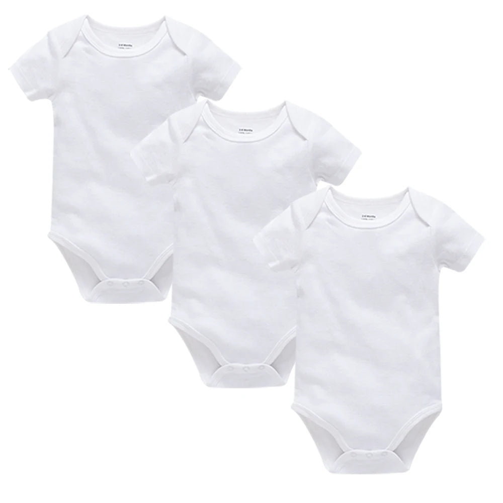 3Pcs Baby Boys Clothes 100%Cotton Solid Black Short Sleeve Blank Baby Bodysuits body bebe  Newborn Jumpsuit Plain 0-24 Months