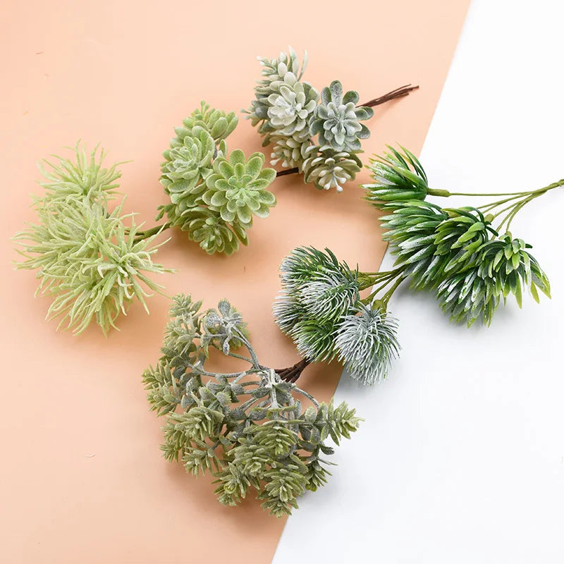 6PCS Silk Flowers for Scrapbooking Artificial Plants for Home Wedding Decoration Fake Plastic Decorative Christmas Wreaths