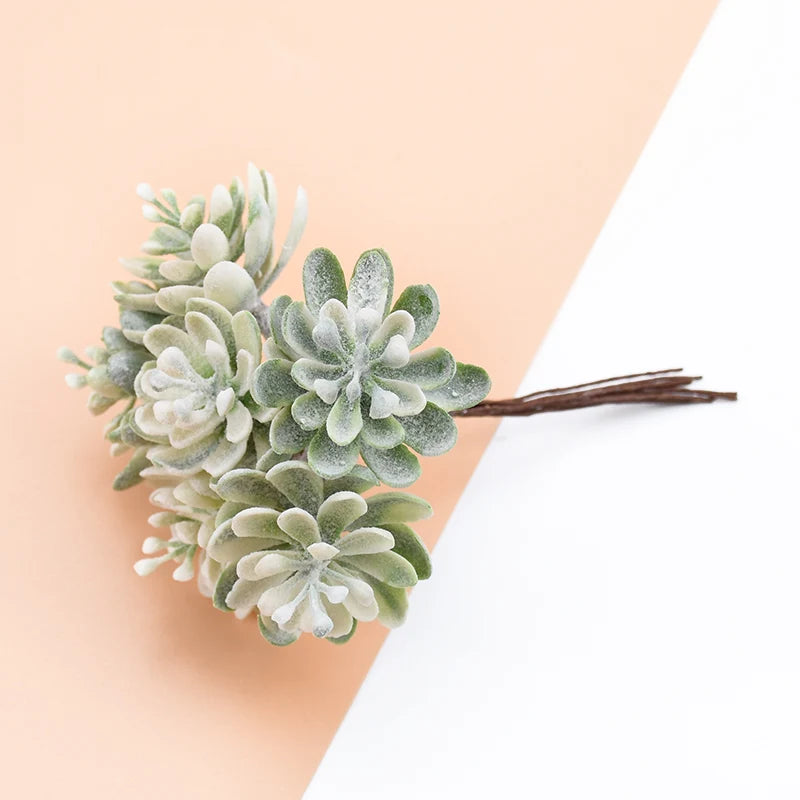 6PCS Silk Flowers for Scrapbooking Artificial Plants for Home Wedding Decoration Fake Plastic Decorative Christmas Wreaths