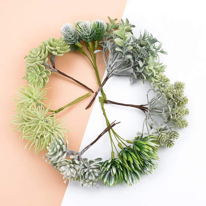 6PCS Silk Flowers for Scrapbooking Artificial Plants for Home Wedding Decoration Fake Plastic Decorative Christmas Wreaths