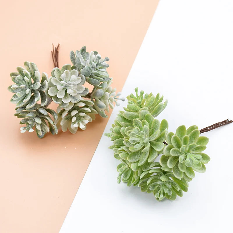 6PCS Silk Flowers for Scrapbooking Artificial Plants for Home Wedding Decoration Fake Plastic Decorative Christmas Wreaths