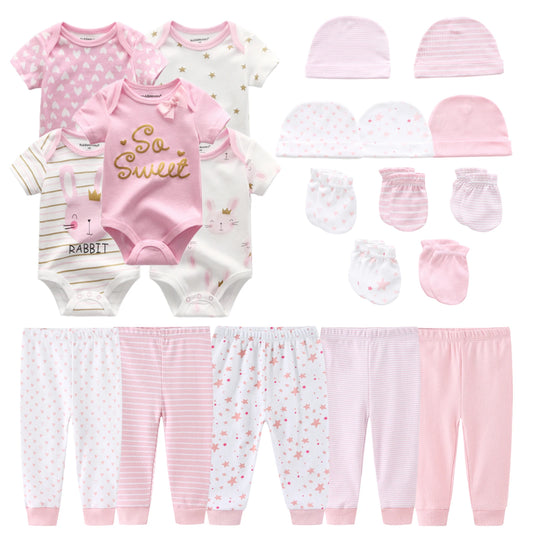 20-Pack Cartoon Cute Newborn Boy Girl Clothing Set Cotton Soft Baby Essential 0-12 Months Infant Outfits Spring Fall Clothes