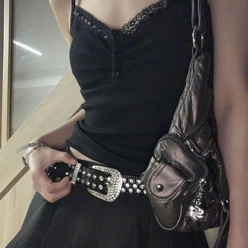 GIDYQ Summer Lace Women Camis Korean Fashion Streetwear Sexy Crop Tops Harajuku Casual Female All Match Tanks New