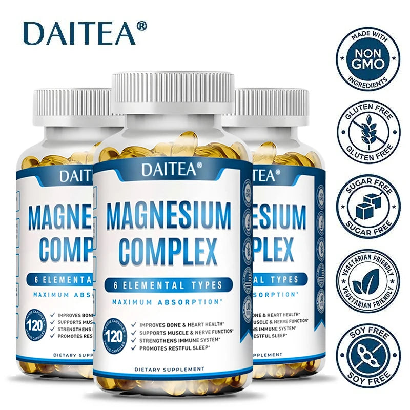 Magnesium Complex Capsules - Bone, Muscle and Heart Health, Sleep Support, Promote Muscle and Nerve Health, Nutrient Metabolism