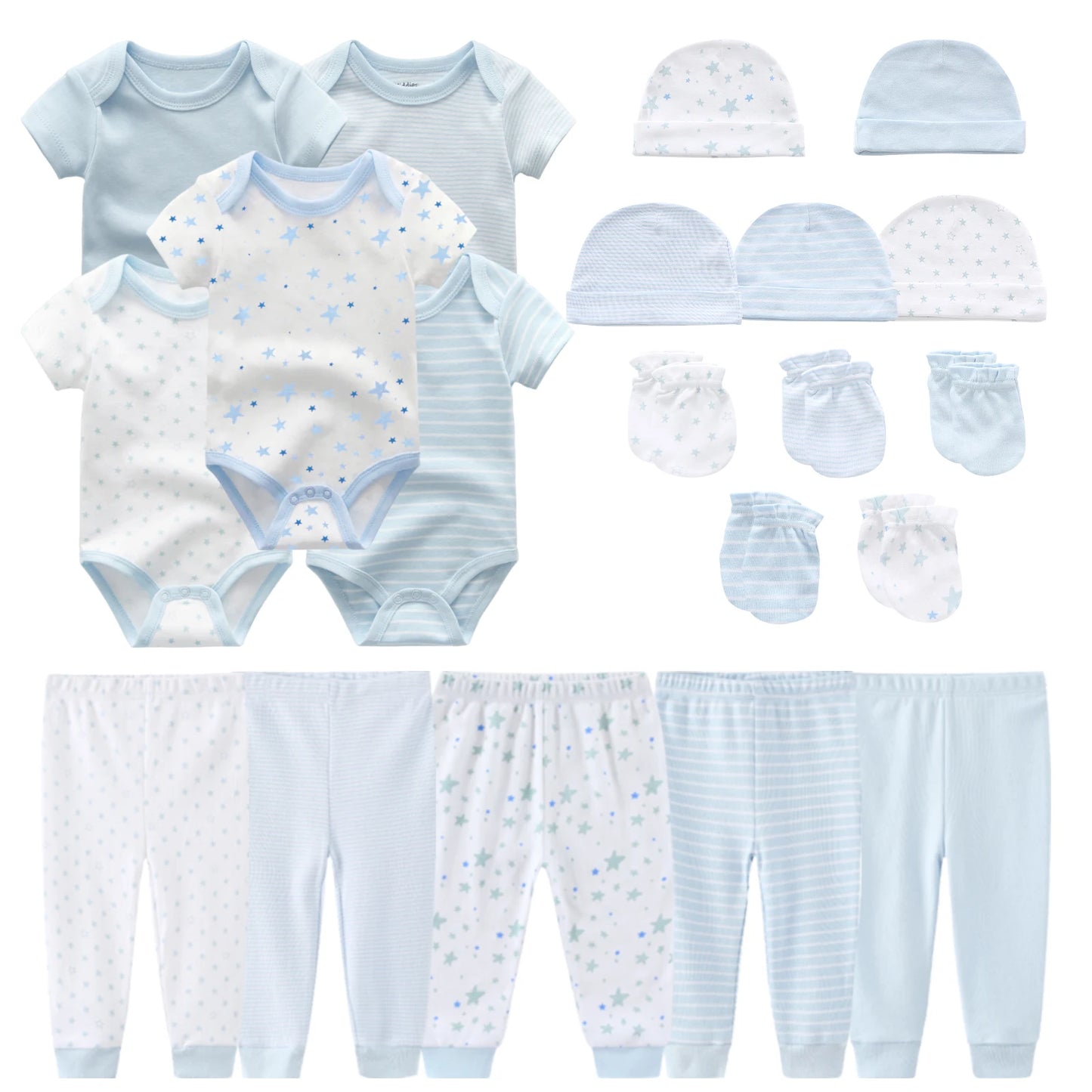 20-Pack Cartoon Cute Newborn Boy Girl Clothing Set Cotton Soft Baby Essential 0-12 Months Infant Outfits Spring Fall Clothes