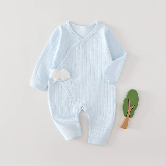 AYNIGIELL Spring and Autumn 0-6Months Baby Rompers Newborn Girls Boys 100%Cotton Long sleeved clothes Infant jumpsuit